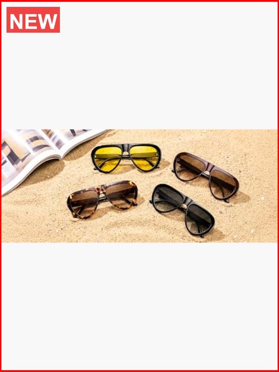 Retro Oversized Aviator Sunglasses Oval Frame 70s Vintage UV Protection main image 7